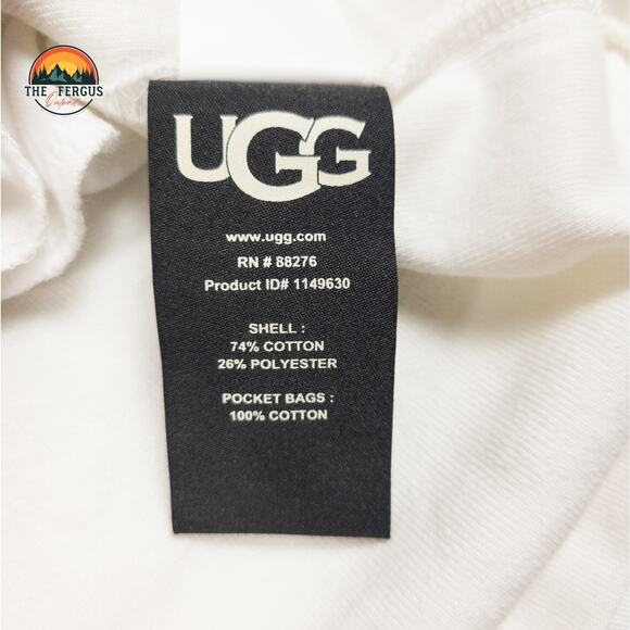 UGG Women’s Kassey Hooded Dress White Check Cotton Blend Cover Up XS - Picture 8 of 12